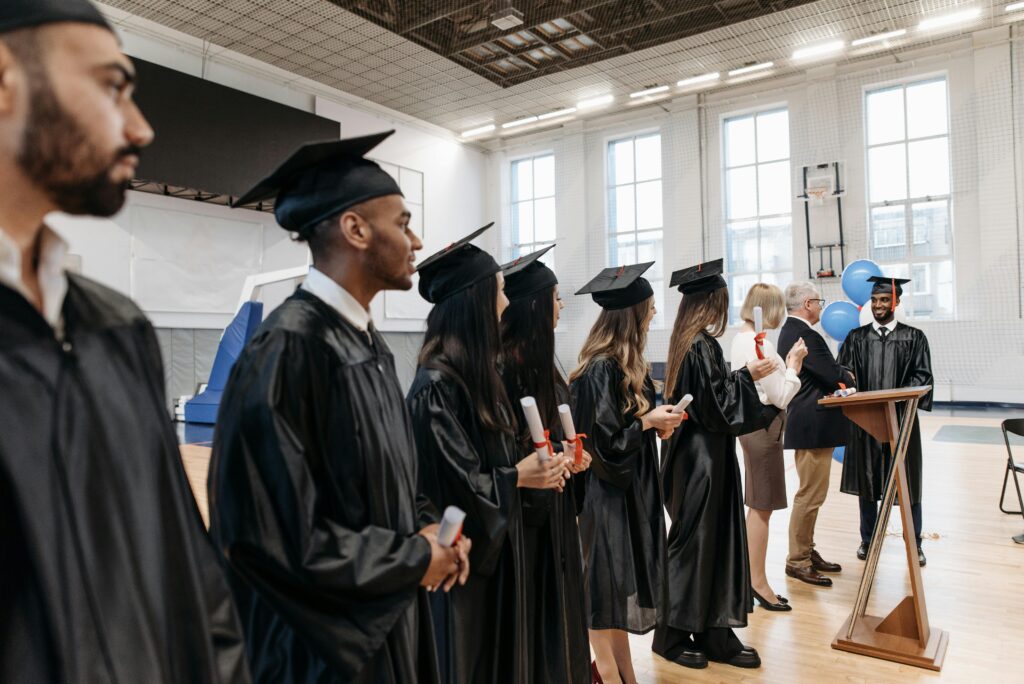 Healthcare training graduates celebrating an achievement