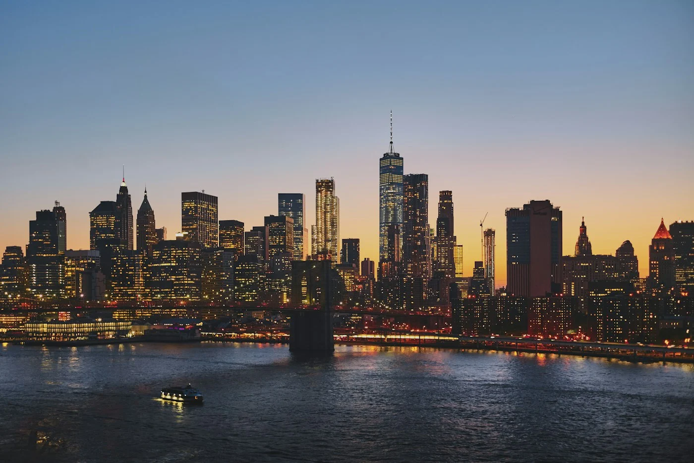 Manhattan skyline viewed across the water